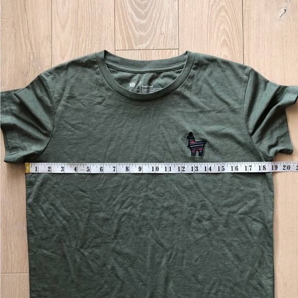 TenTree 10 Tree Women’s Peru Alpaca Llama Embroidered T Shirt in Olive Green S - Picture 2 of 9